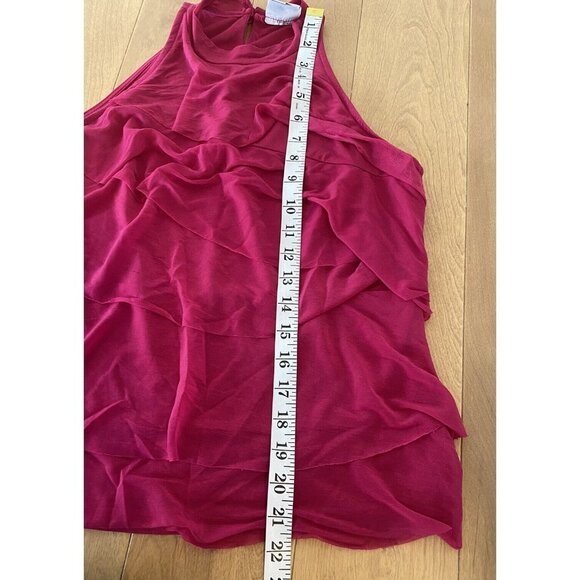 3/$15 SALE - Women’s Worthington Sleeveless Ruffle Top PM Fuchsia Pink - Picture 7 of 8